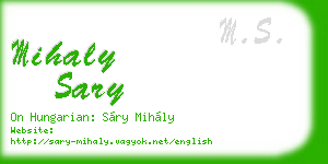 mihaly sary business card