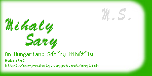 mihaly sary business card